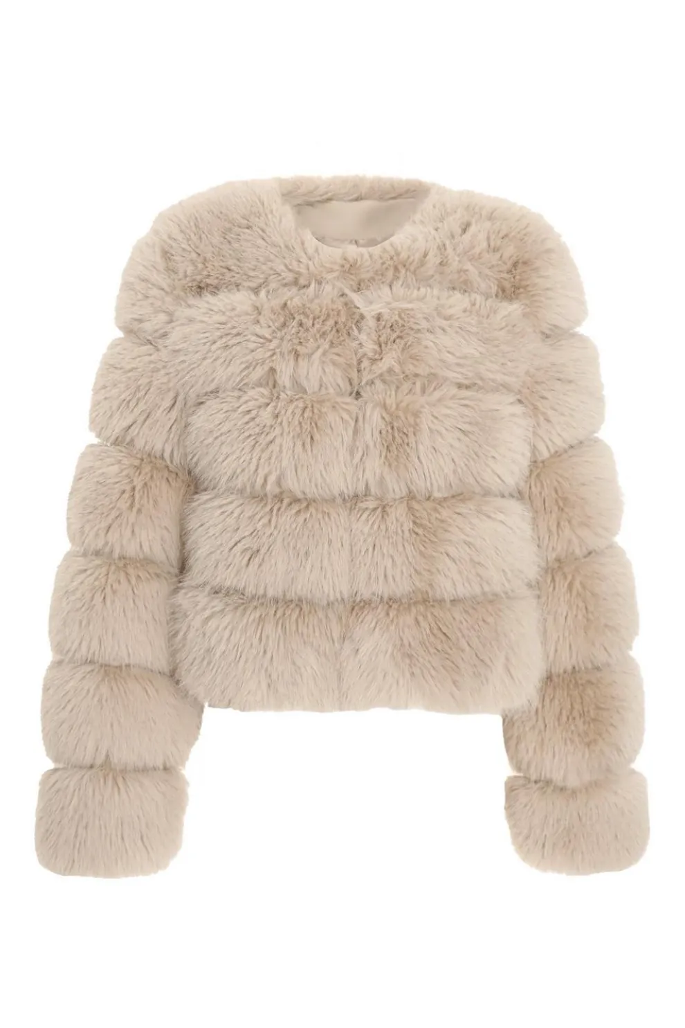 Stone Faux Fur Jacket