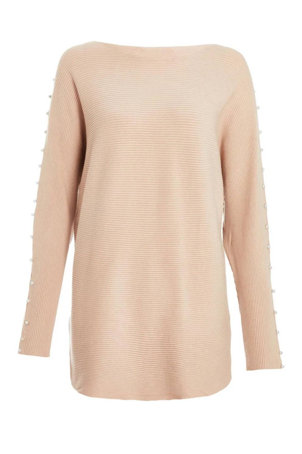 Stone Knitted Beaded Batwing Jumper