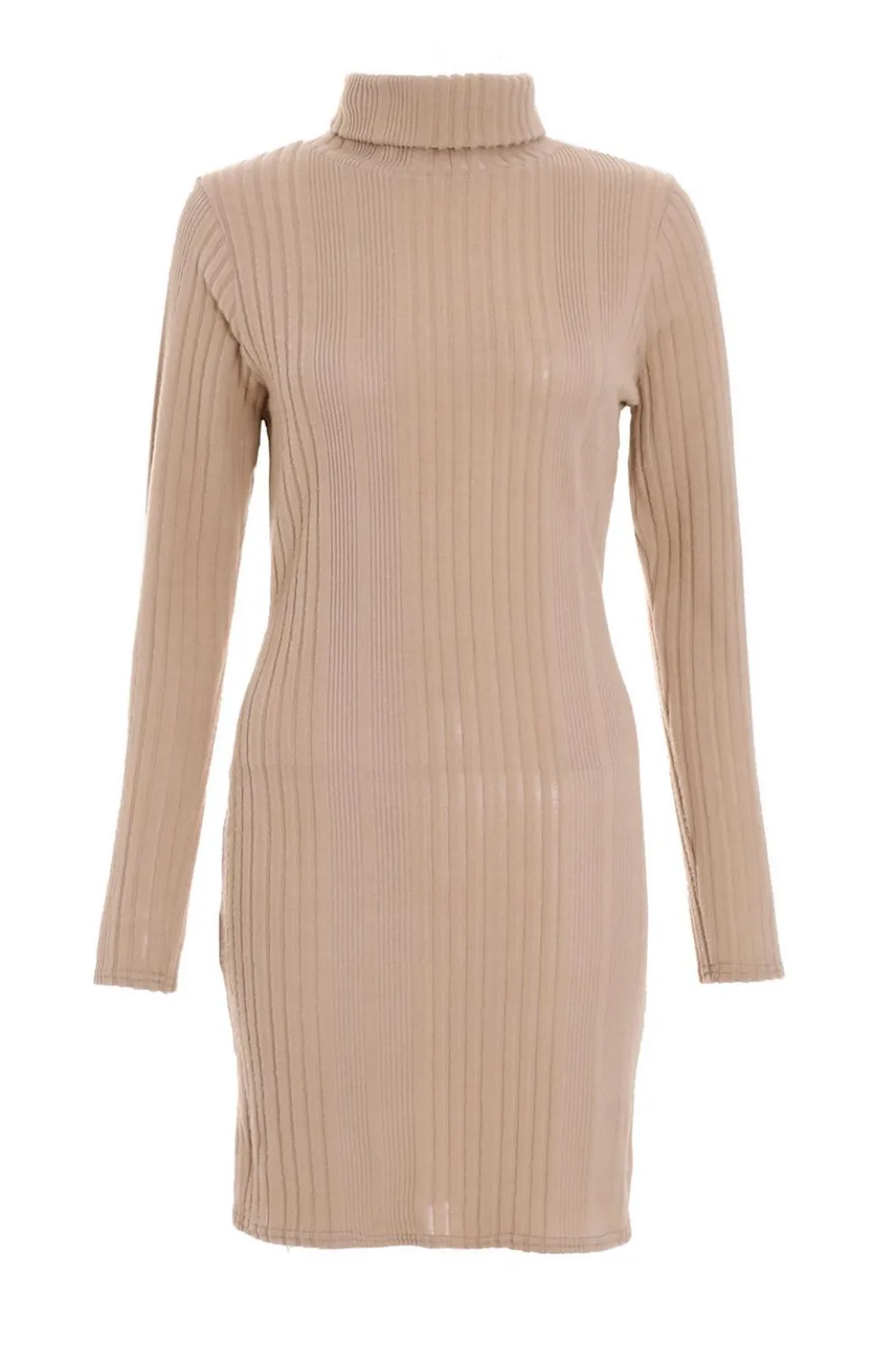 Stone Knitted High Neck Bodycon Mini Dress