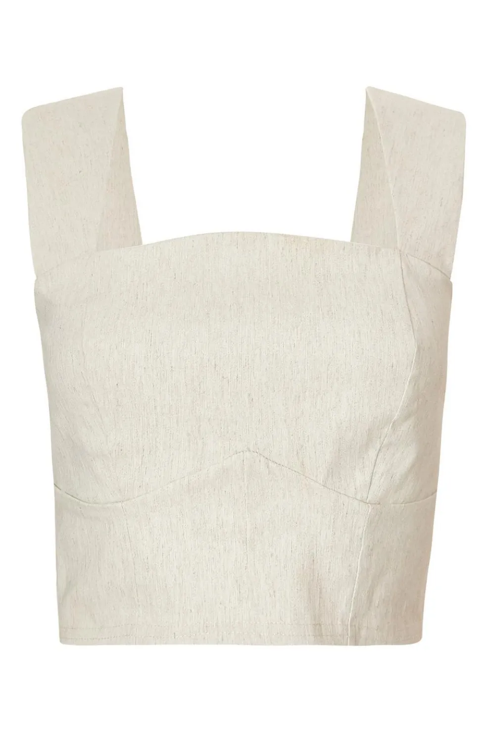 Stone Linen Crop Top