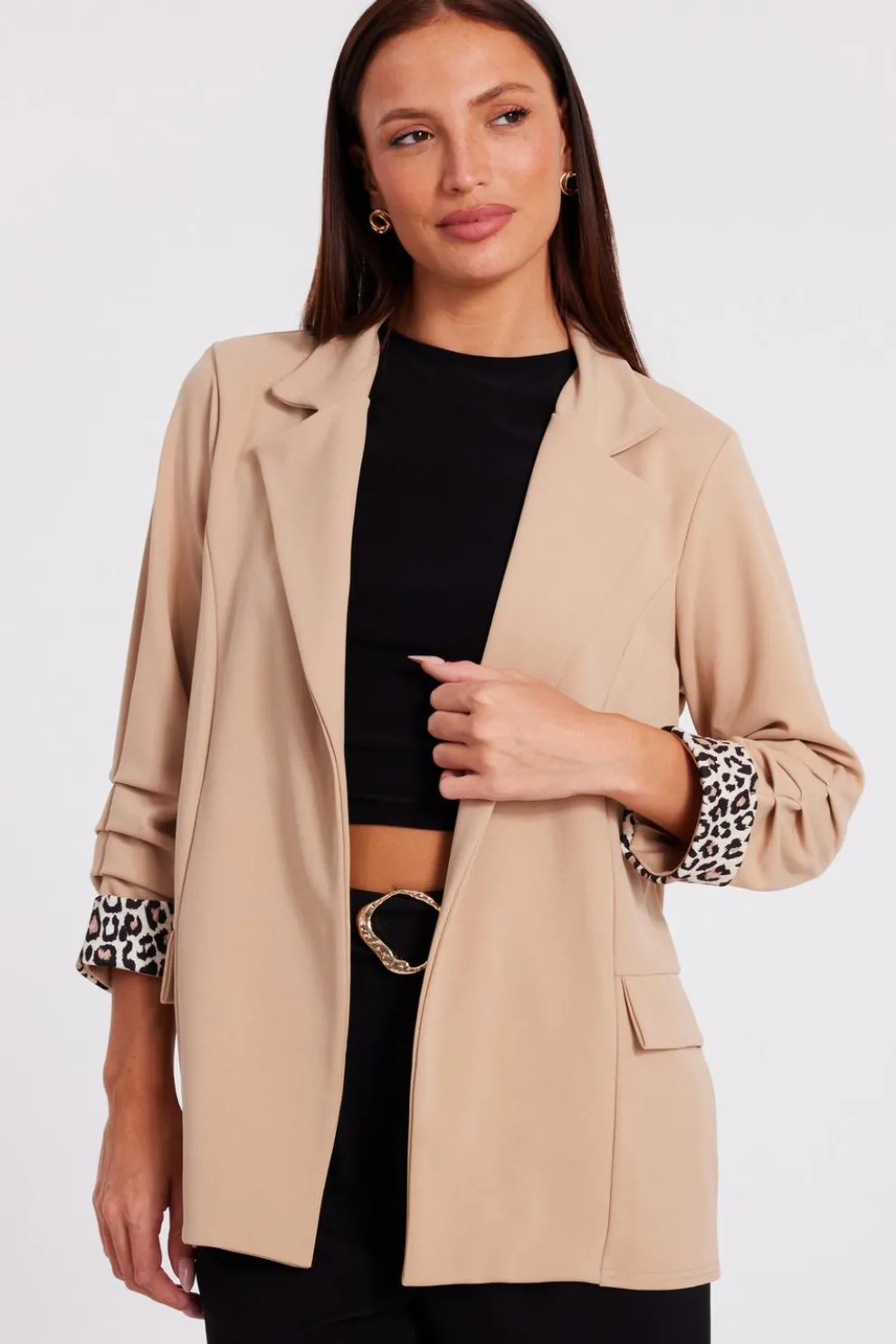 Stone Printed Cuff Blazer