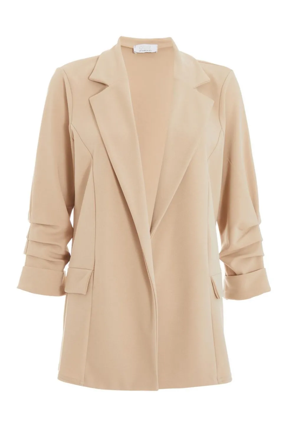 Stone Ruched Sleeve Blazer