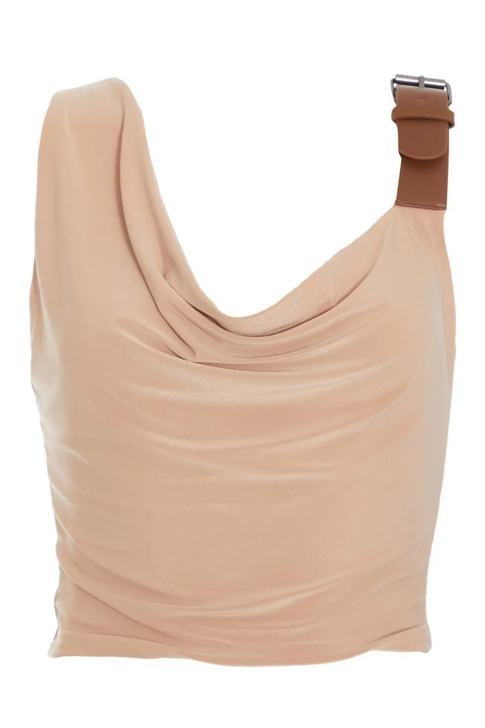 Stone Ruched Sleeveless Crop Top