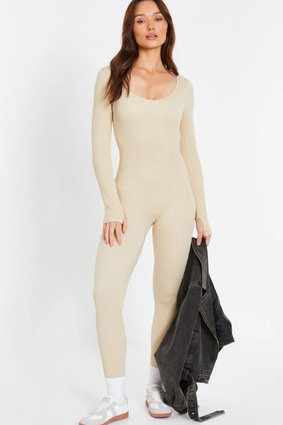 Stone Seamless Long Sleeve Jumpsuit