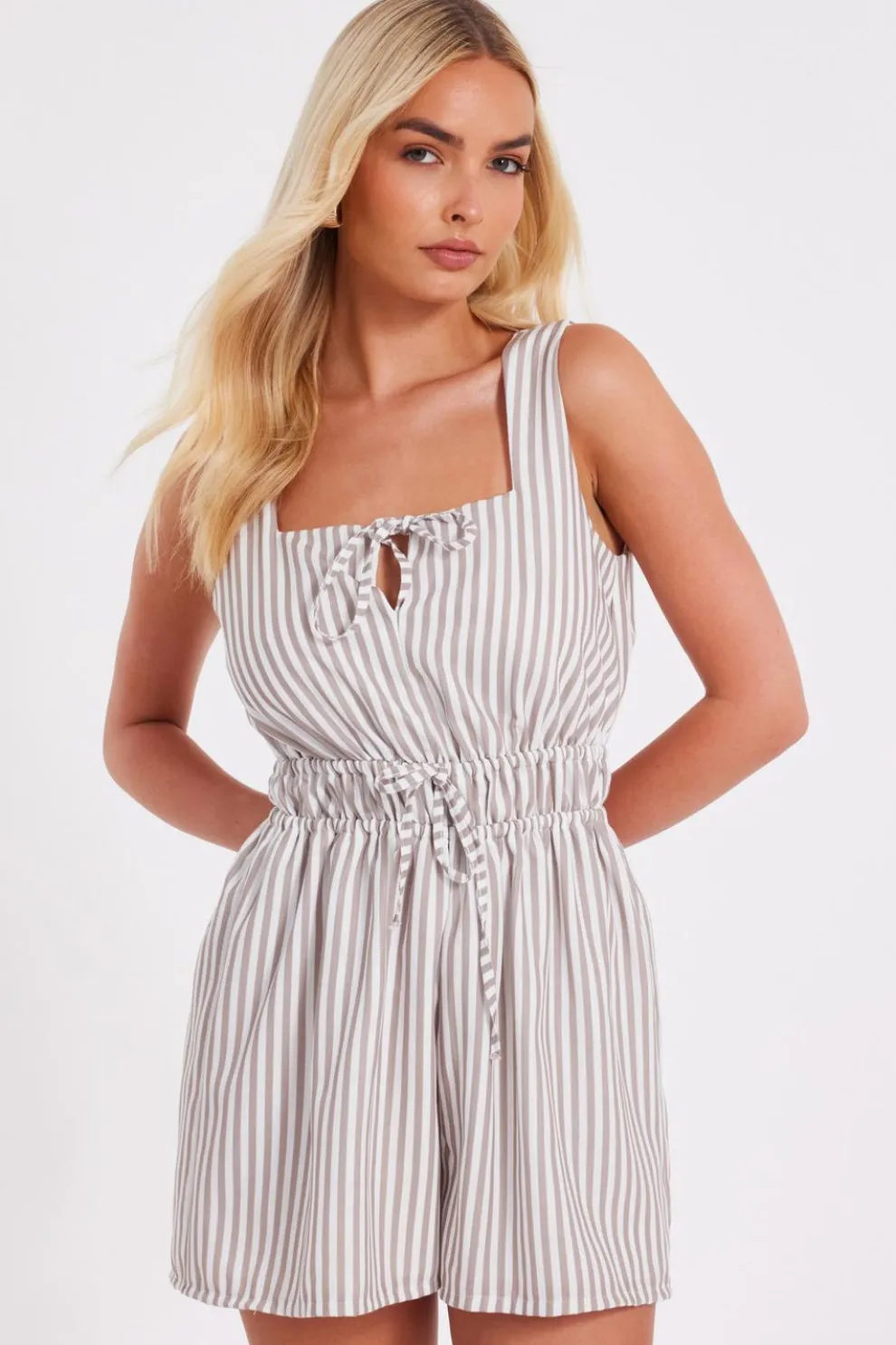 Stone Striped Playsuit
