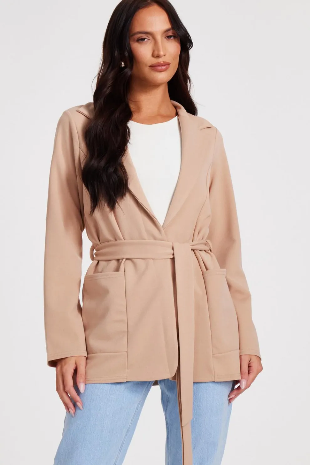 Stone Tie Waist Blazer