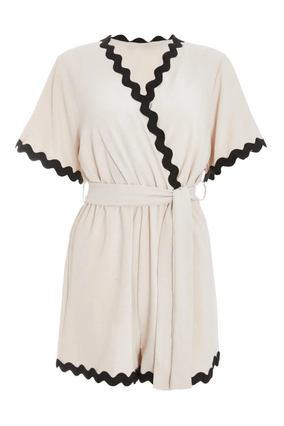 Stone Wavy Trim Playsuit