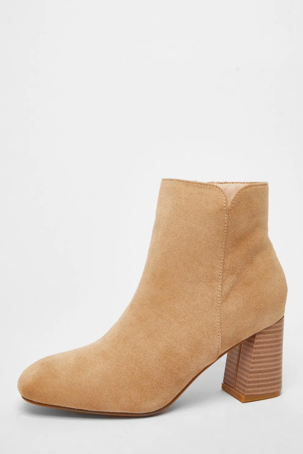 Tan Faux Suede High Heel Ankle Boot