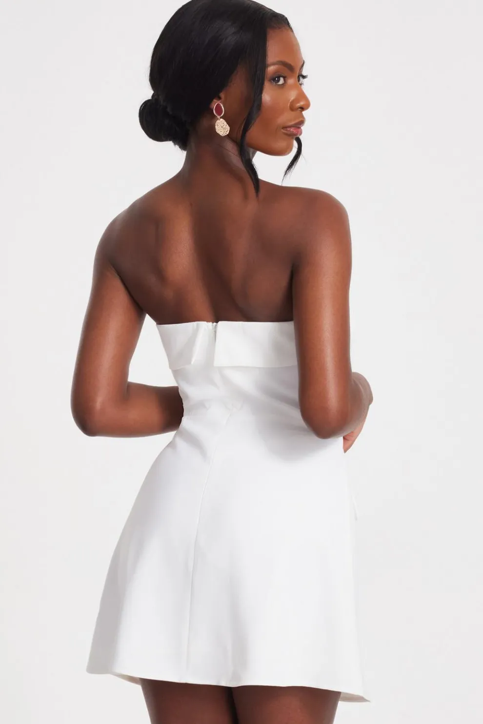 White Bandeau Mini Dress