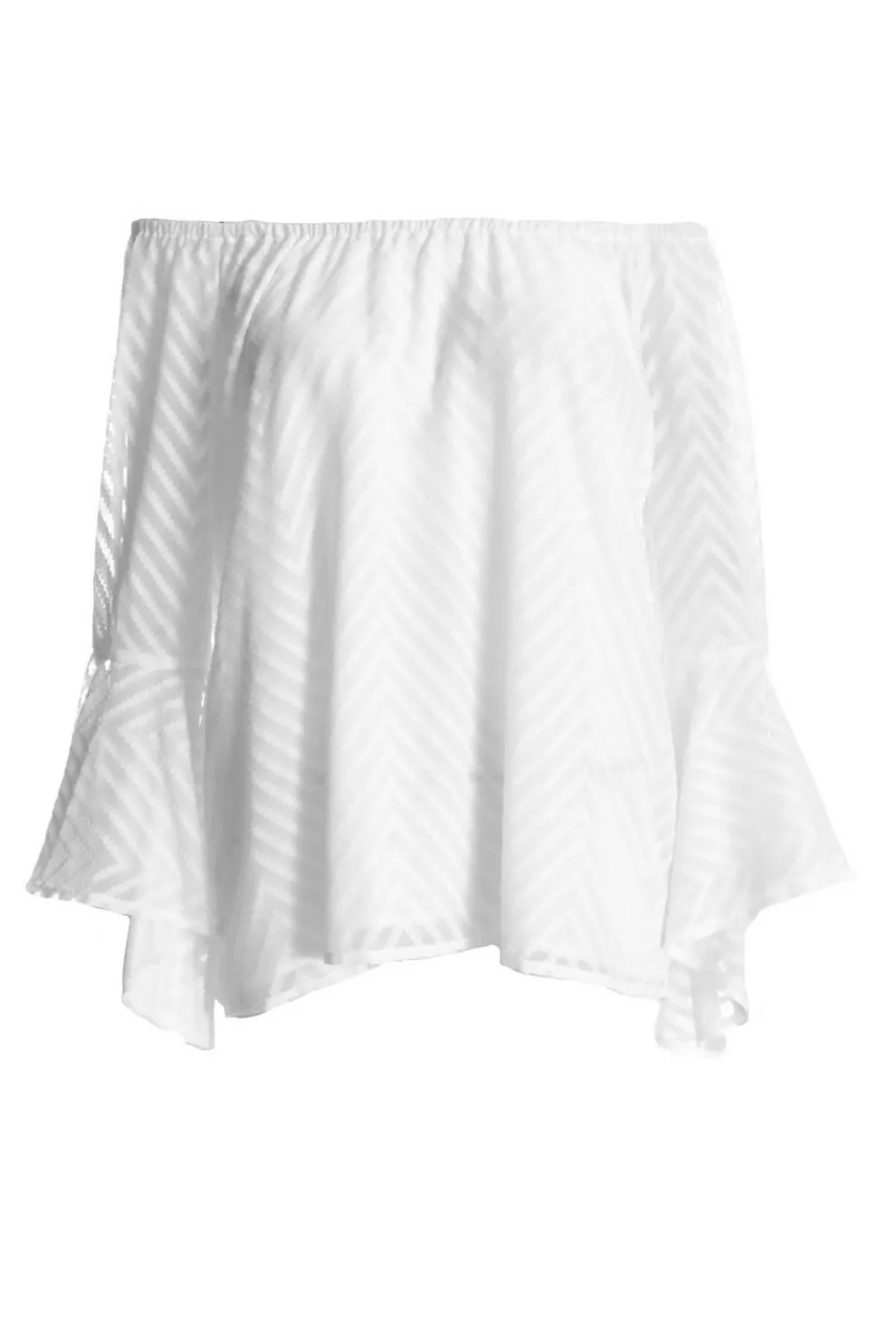 White Chiffon Bardot Top