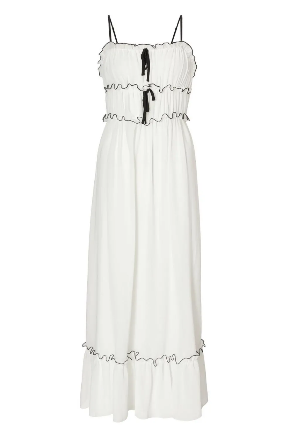 White Chiffon Strappy Midaxi Dress