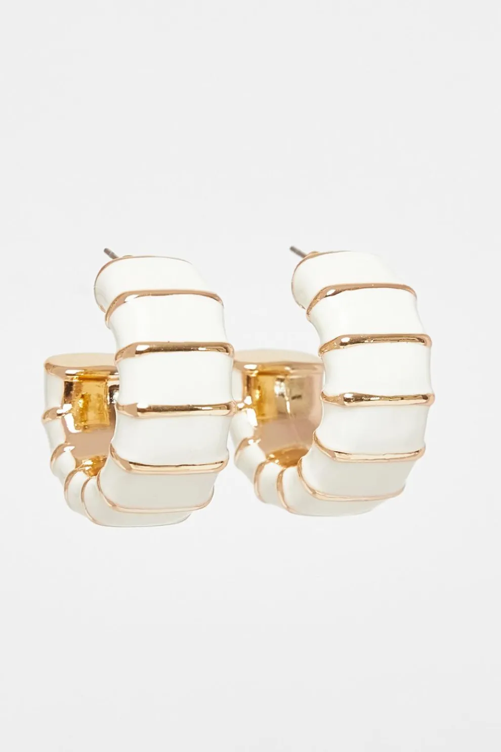 White Chunky Hoop Earrings