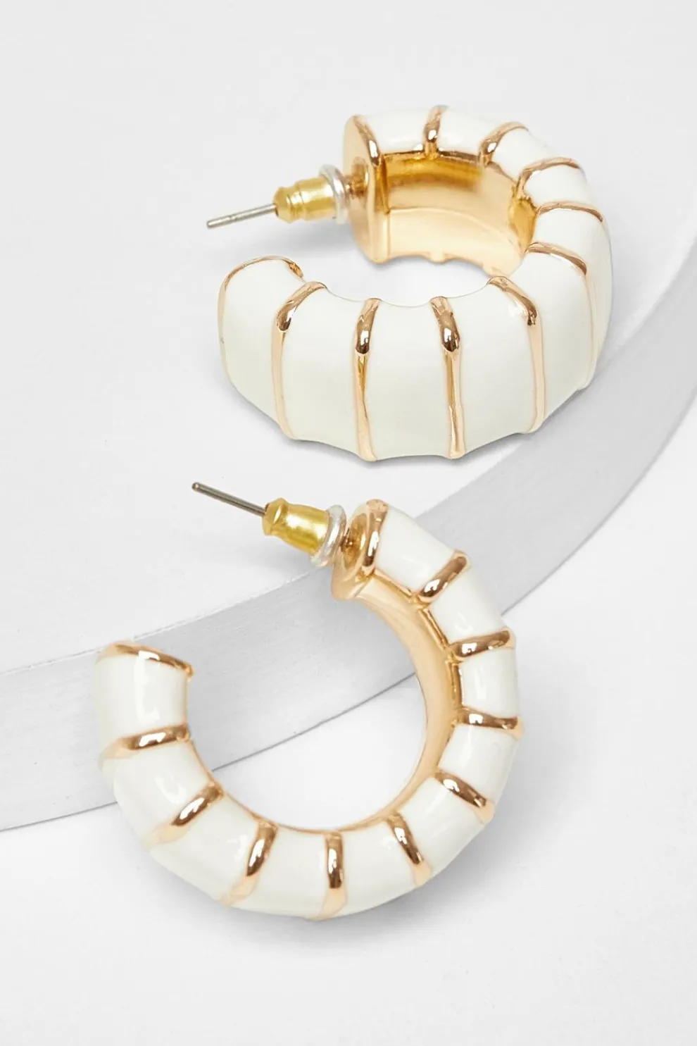 White Chunky Hoop Earrings