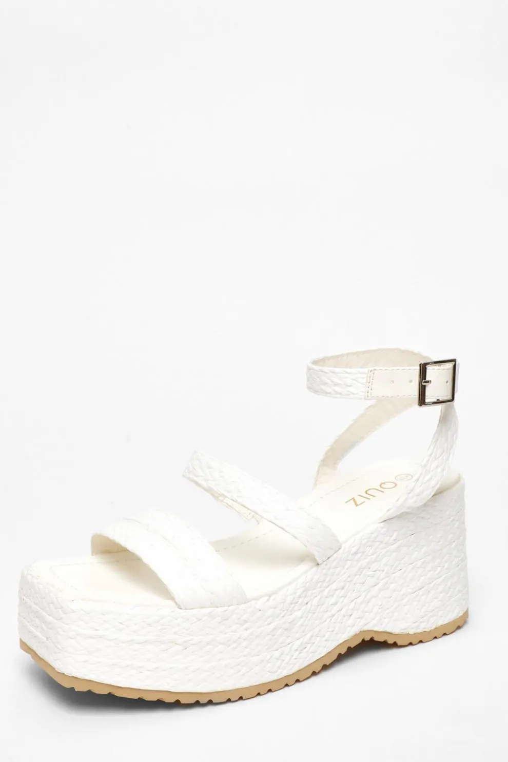 White Chunky Platform Wedges