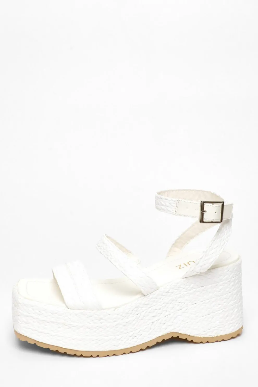 White Chunky Platform Wedges