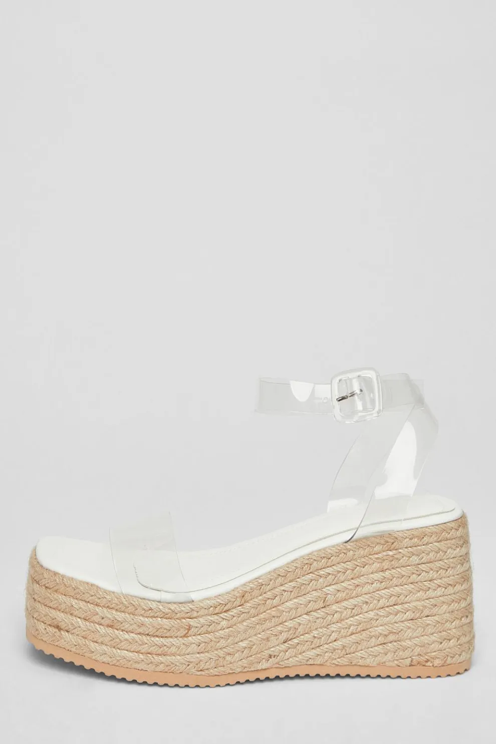 White Clear Strap Wedges
