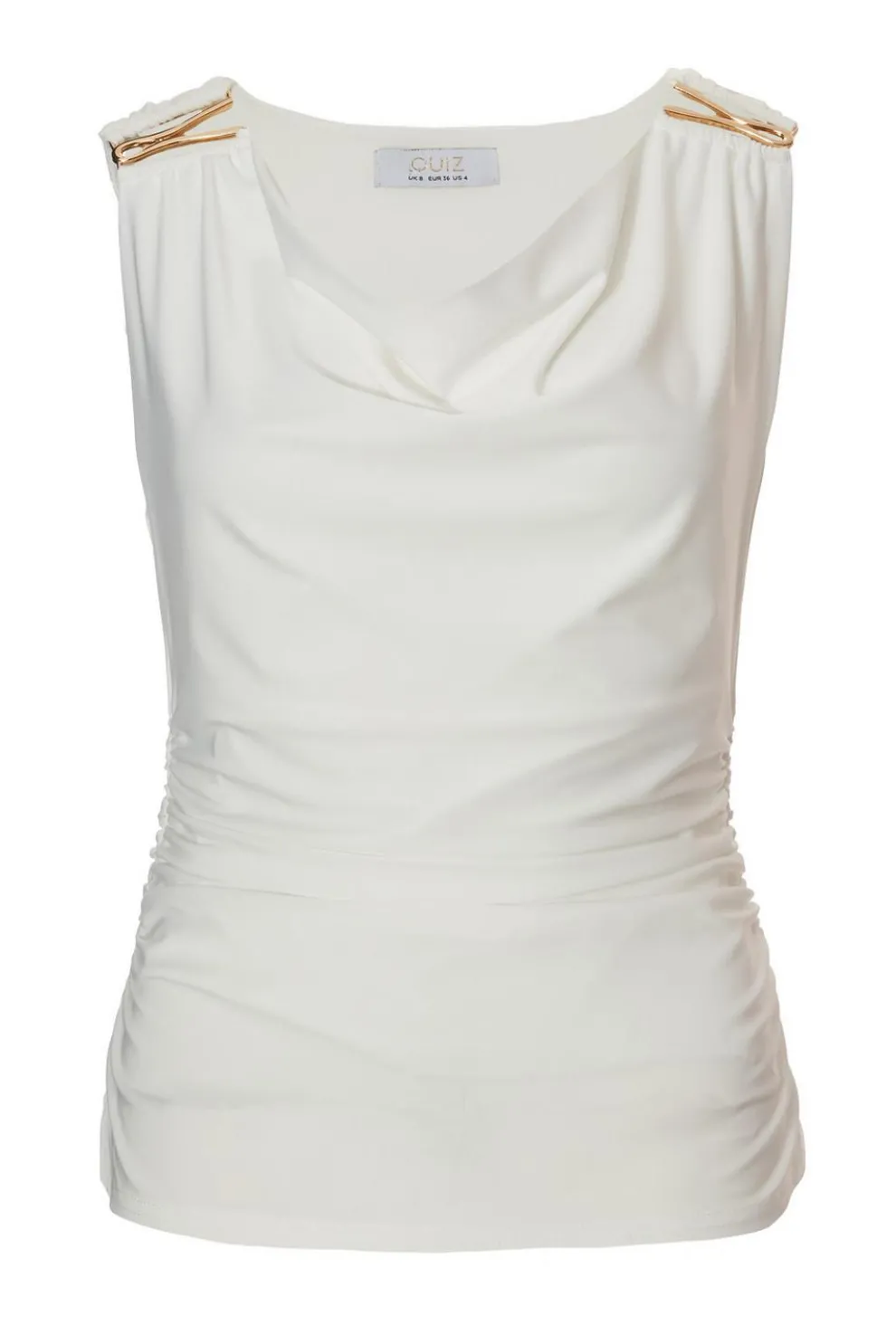 White Cowl Neck Top