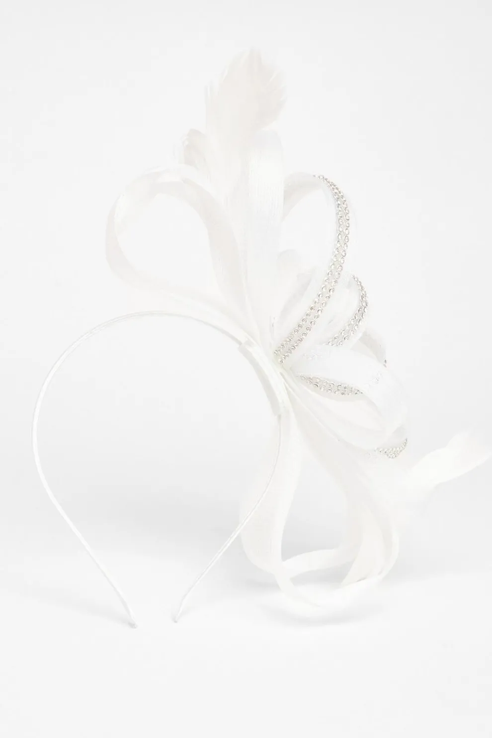 White Diamante Headband Fascinator