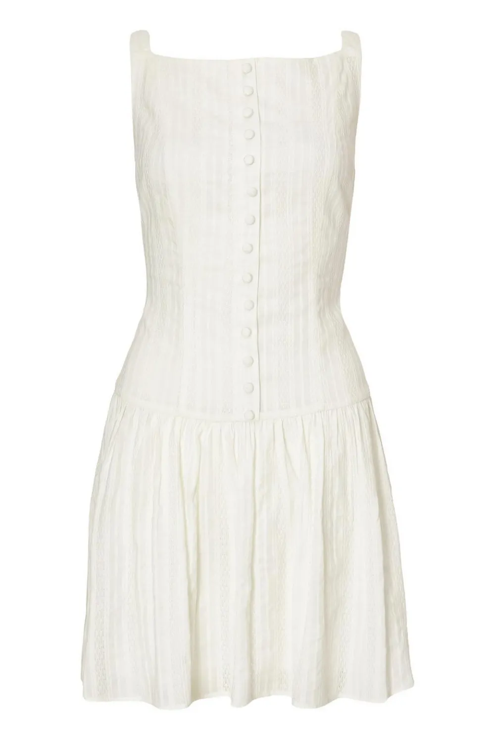 White Drop Waist Mini Dress