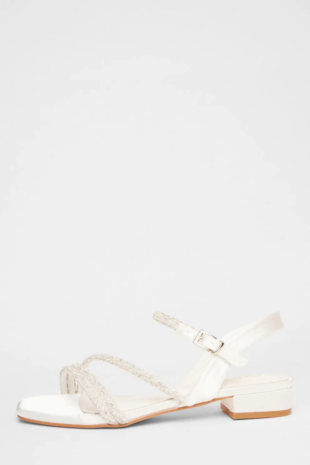 White Embellished Strappy Sandals