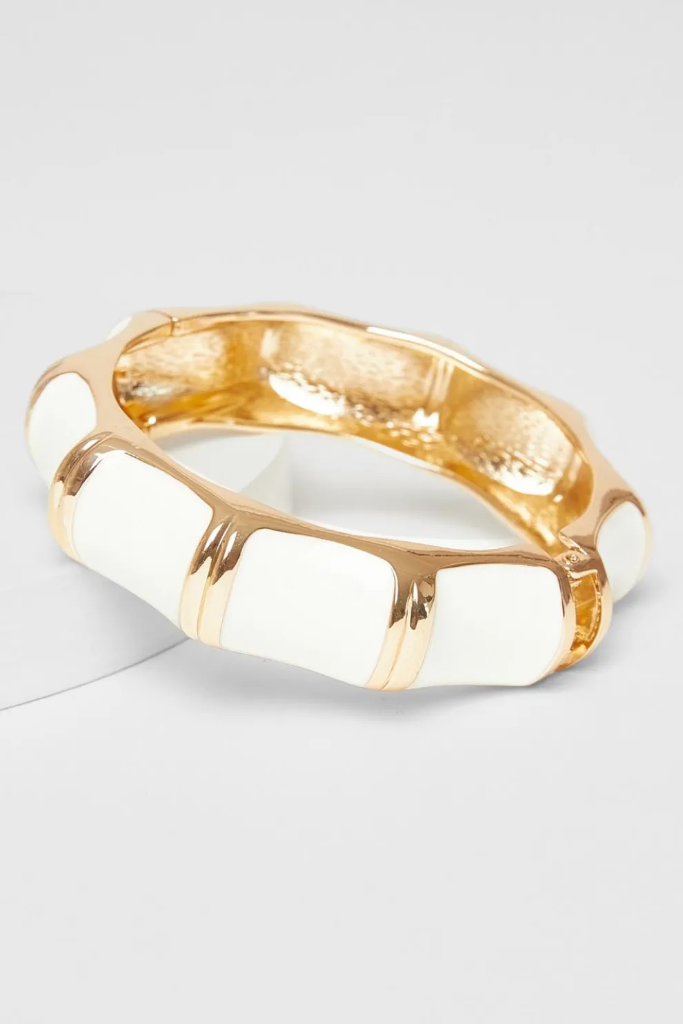 White Enamel Cuff Bracelet