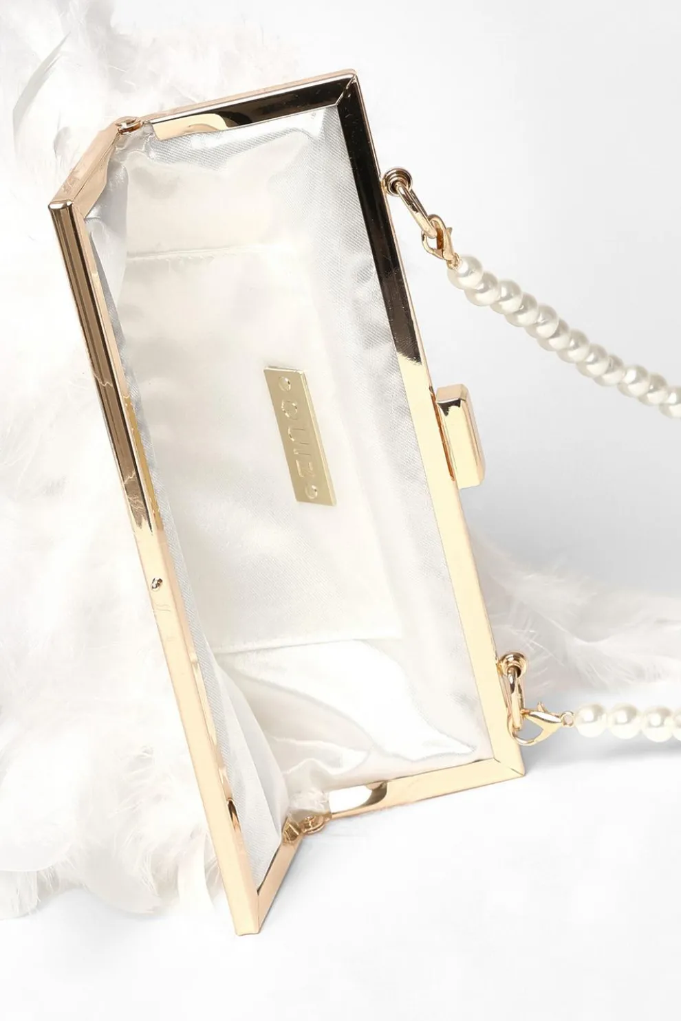White Feather Clutch Bag