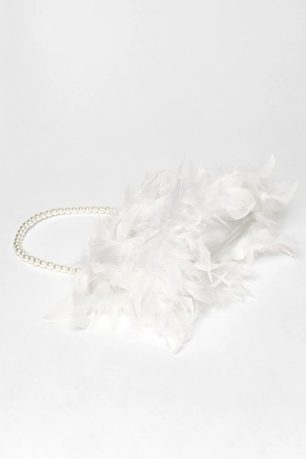 White Feather Clutch Bag