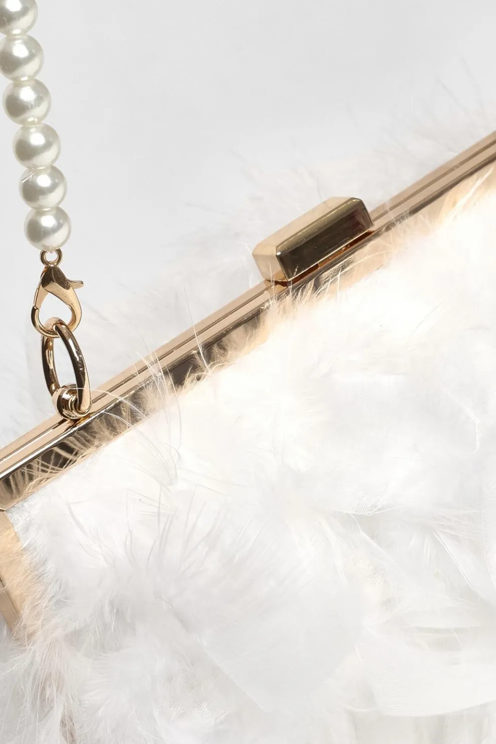 White Feather Clutch Bag