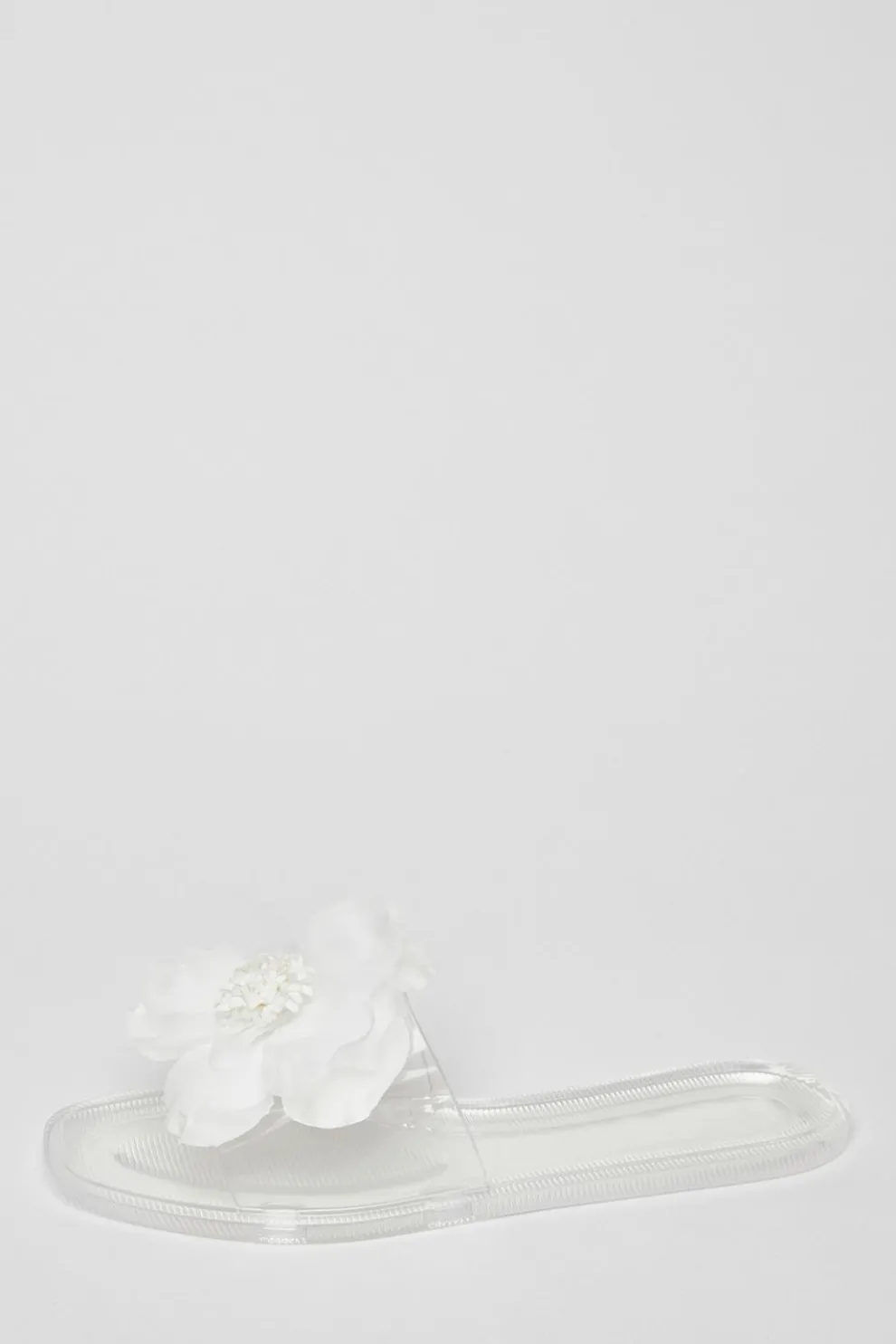 White Floral Jelly Sandals
