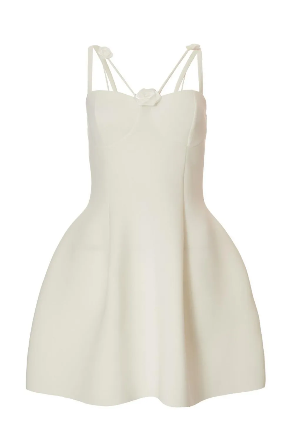 White Floral Trim Mini Dress