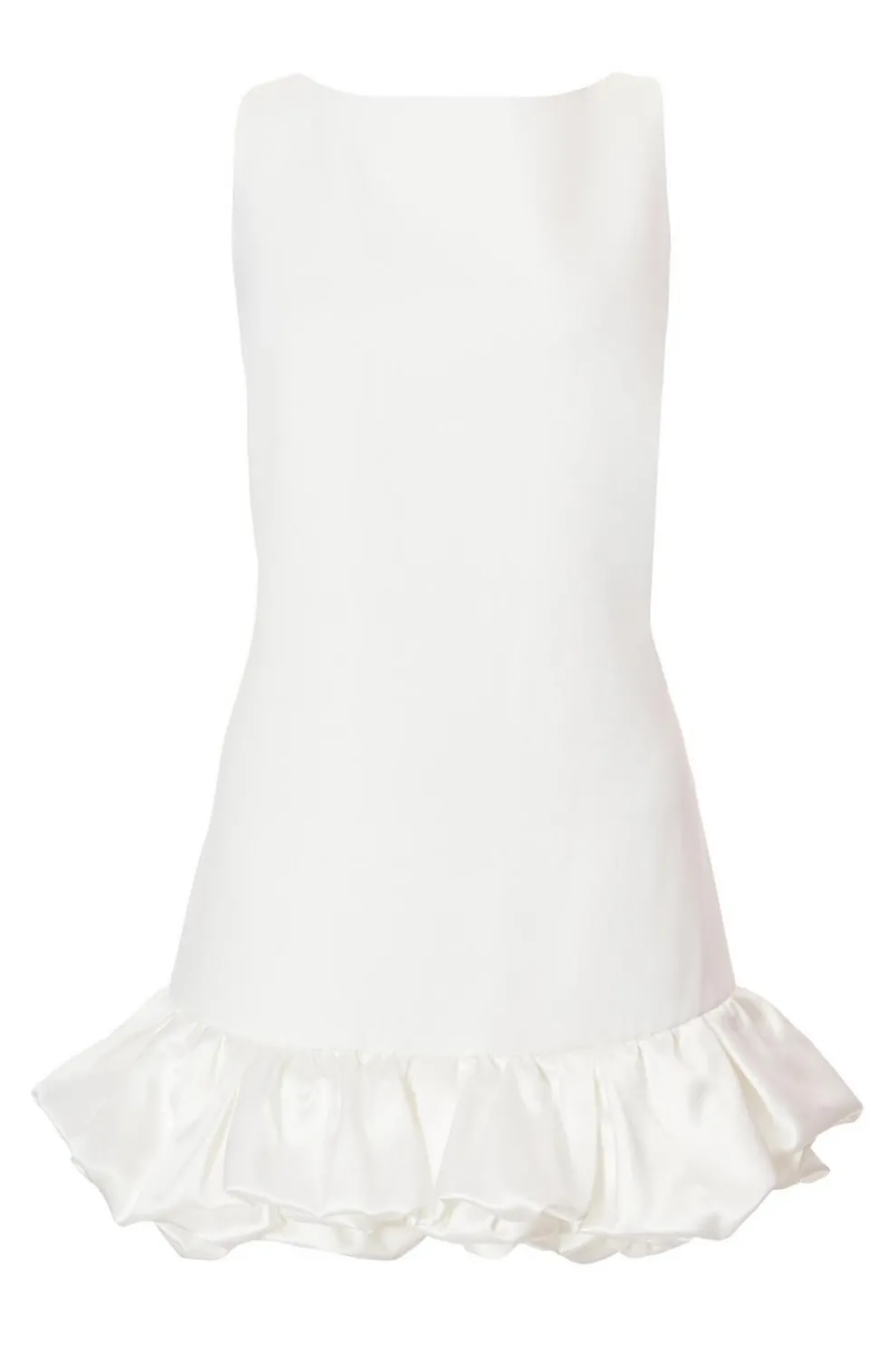 White Frill Hem Mini Dress