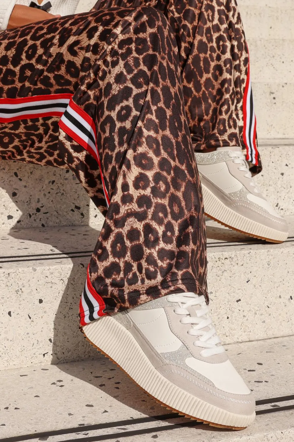 White Glitter Chunky Trainer