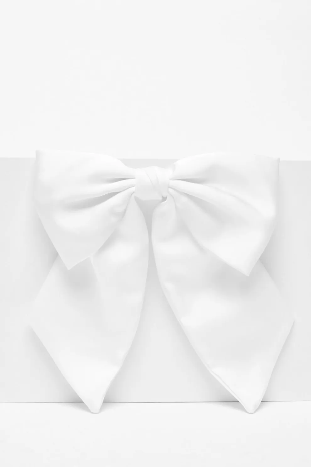 White Large Satin Hair Bow