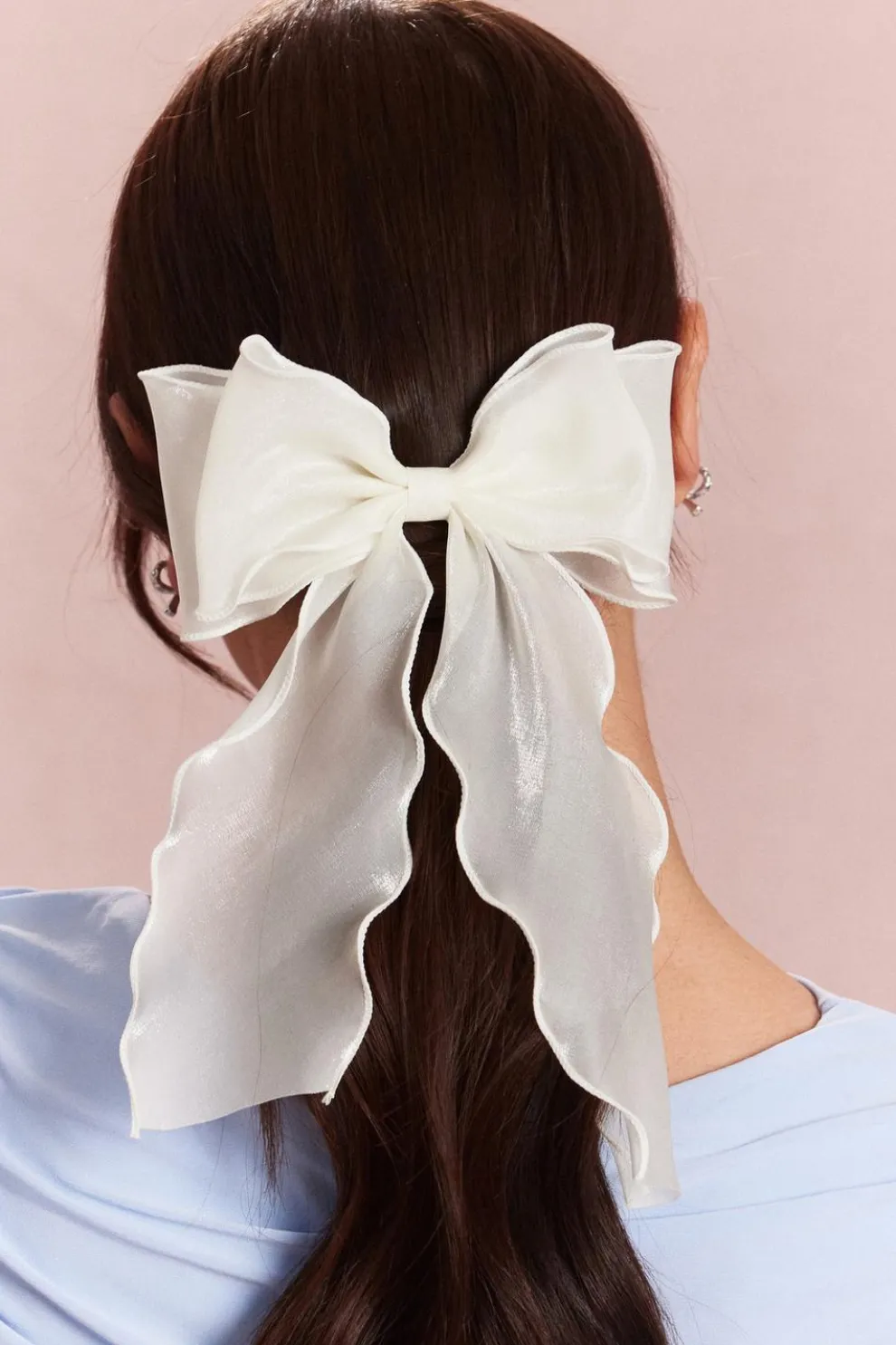 White Organza Hair Bow