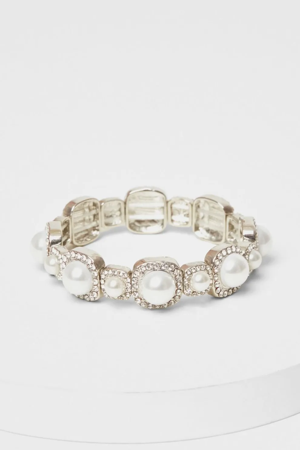 White Pearl Stretch Bracelet