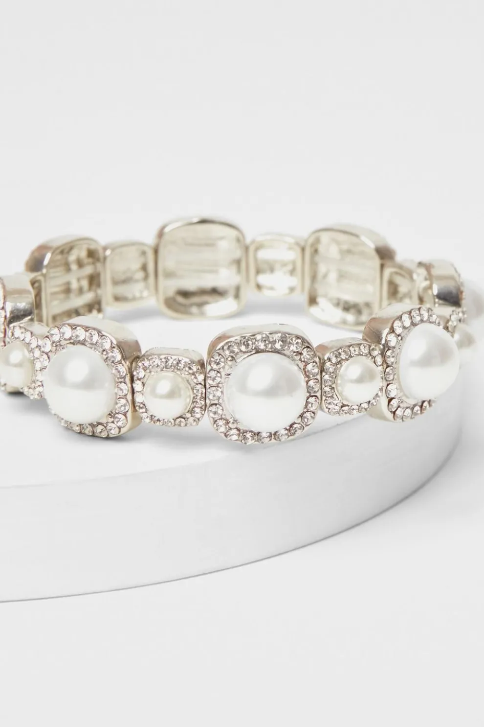 White Pearl Stretch Bracelet