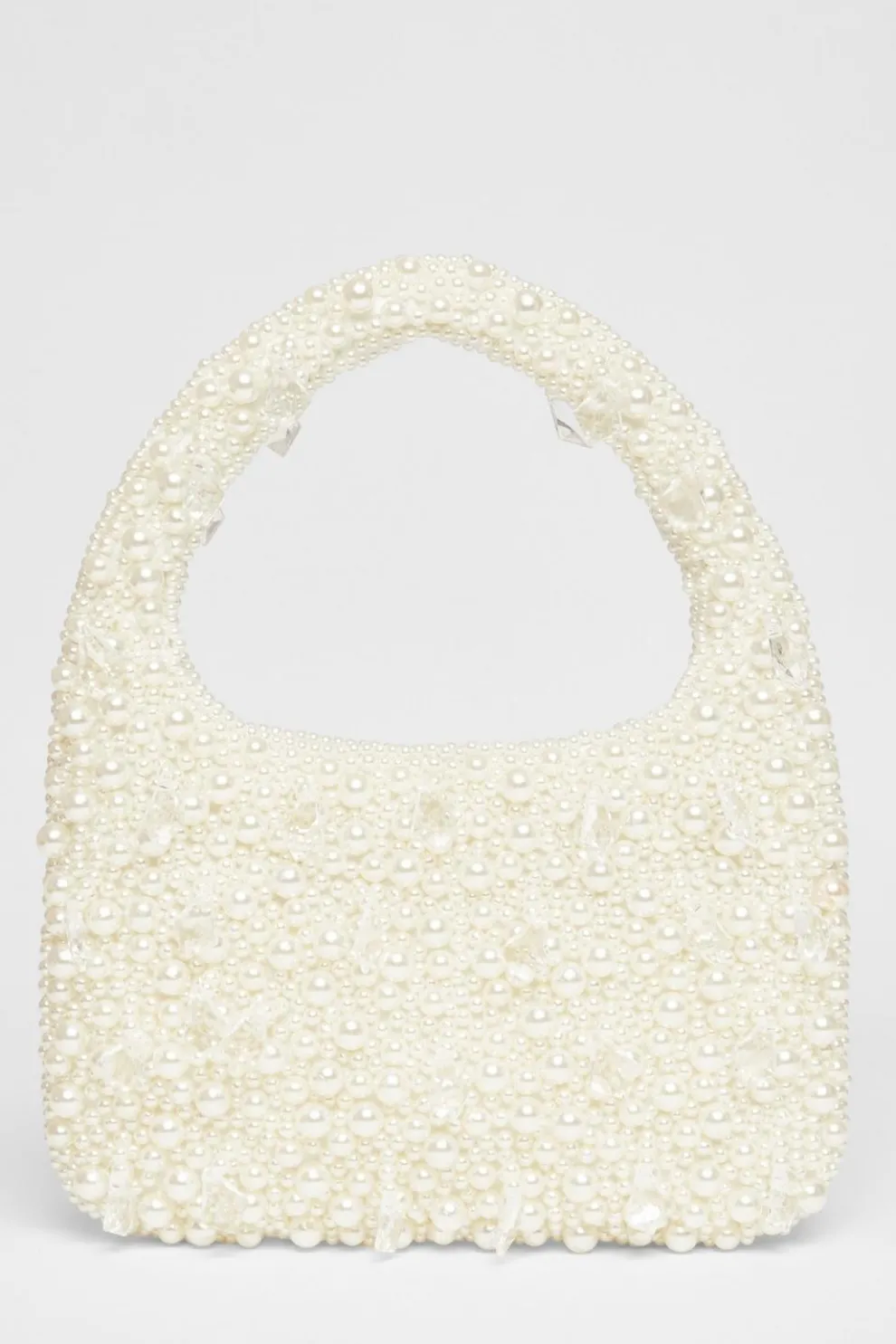 White Pearl Top Handle Bag