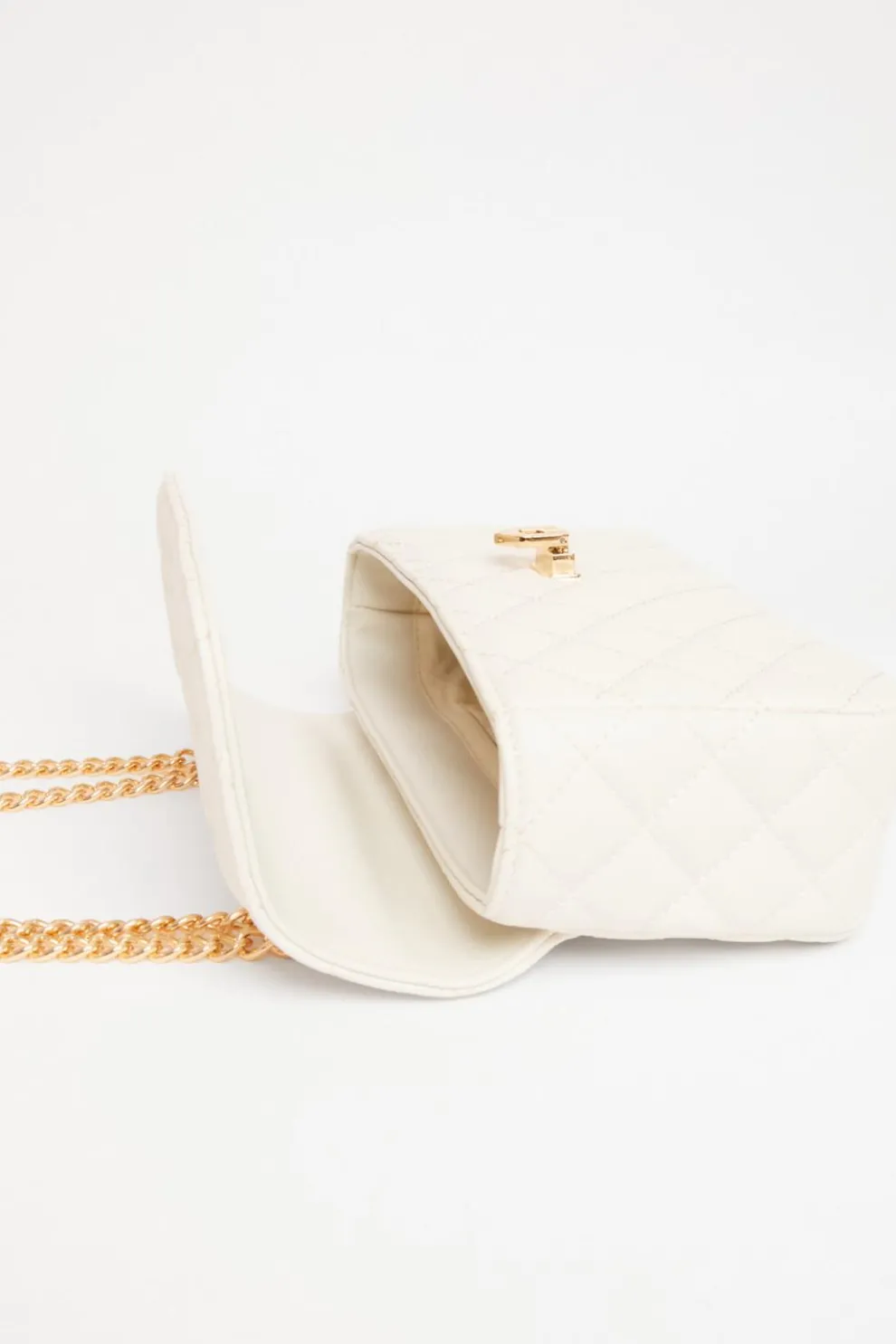 White Quilted Cross Body Bag