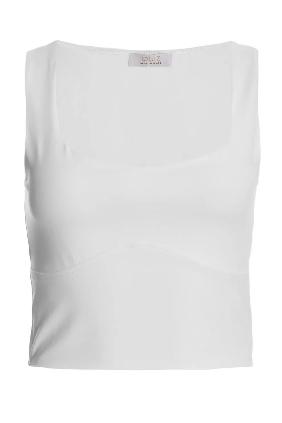 White Scoop Neck Crop Top