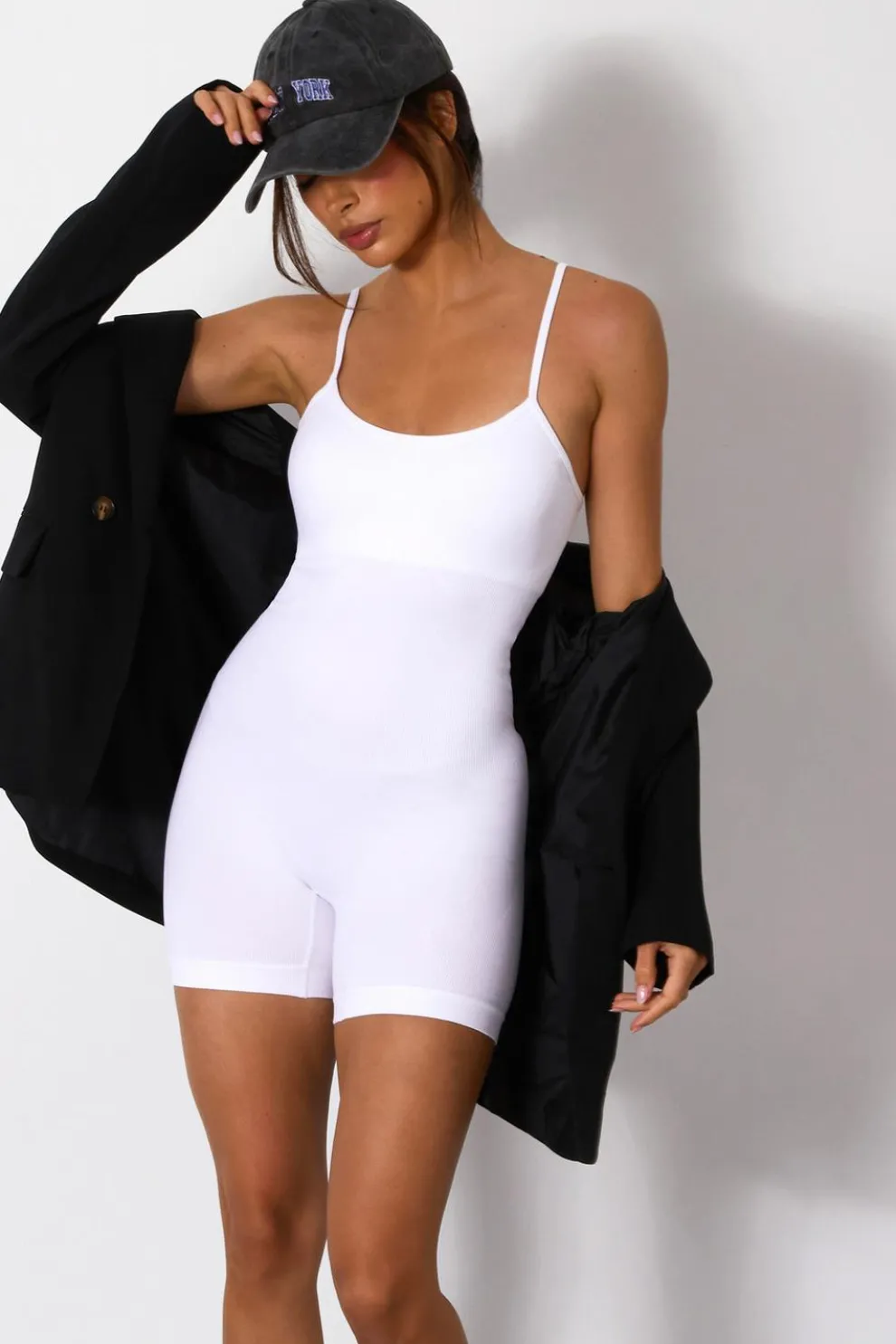 White Seamless Playsuit