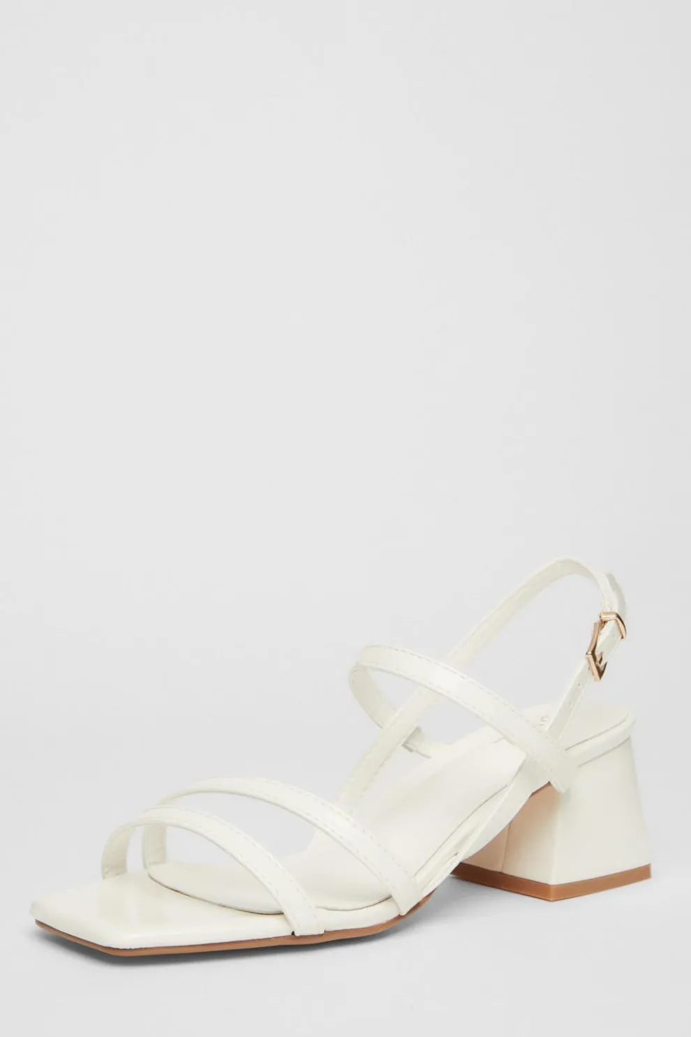 White Sling Back Heeled Sandal