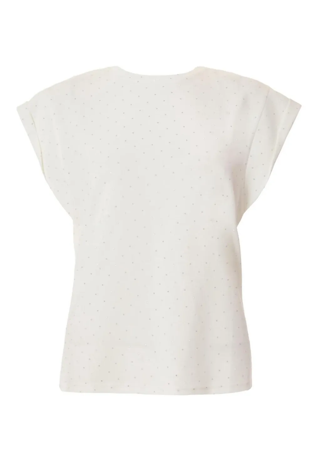 White Stud Detail Top