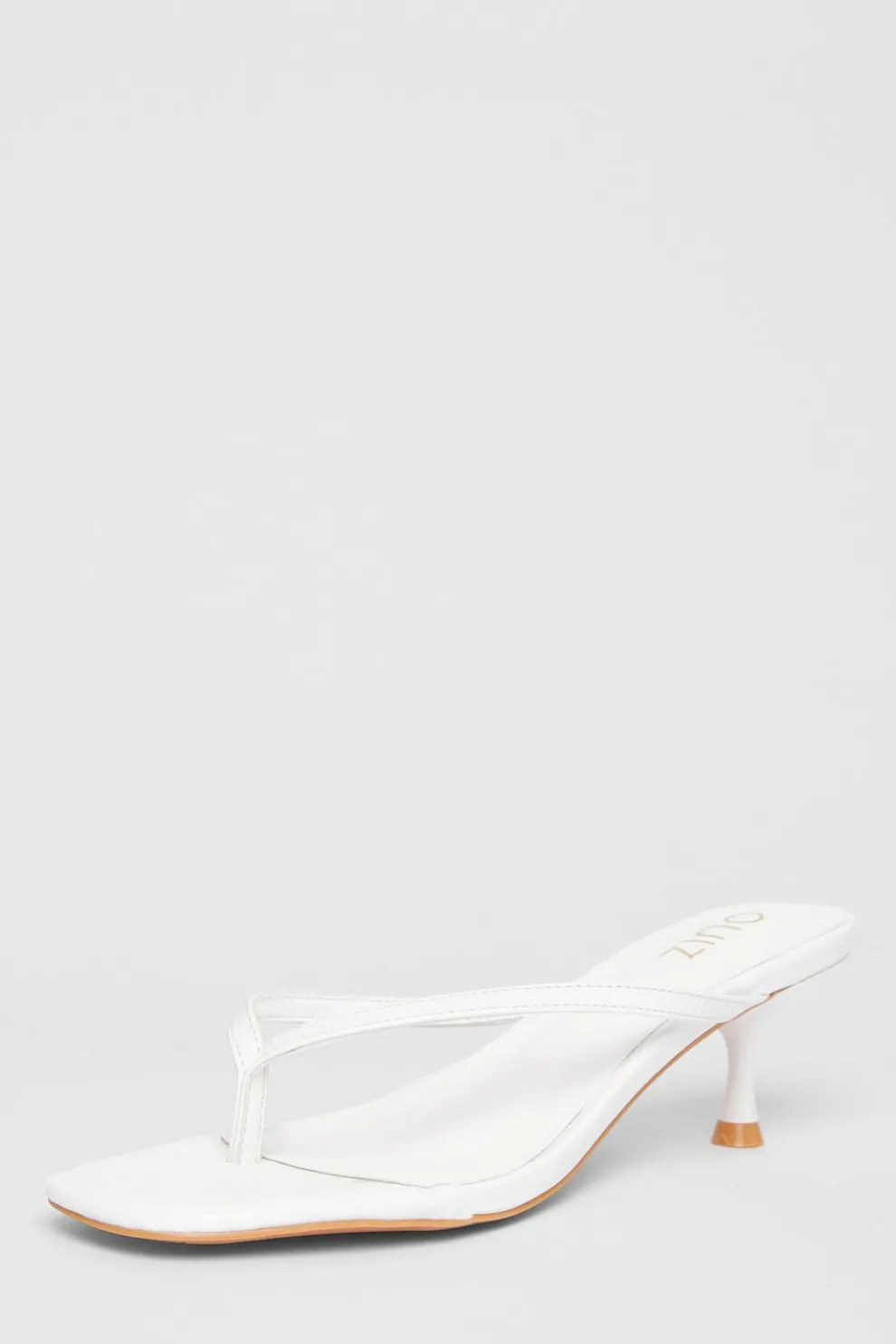 White Toe Post Heels