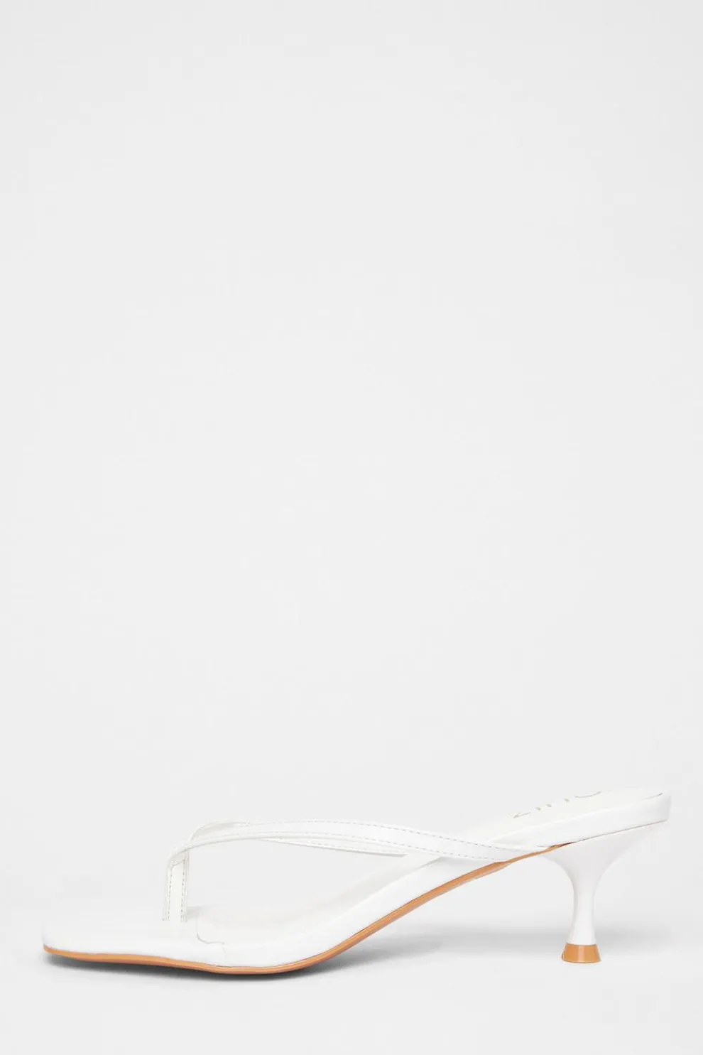 White Toe Post Heels