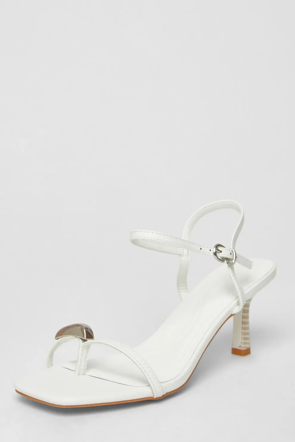 White Toe Thong Stiletto Heels