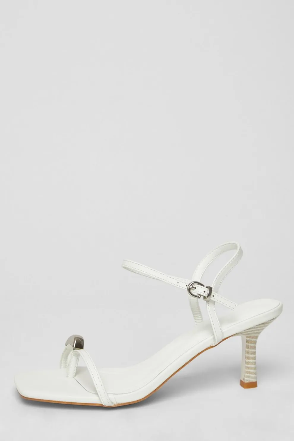 White Toe Thong Stiletto Heels