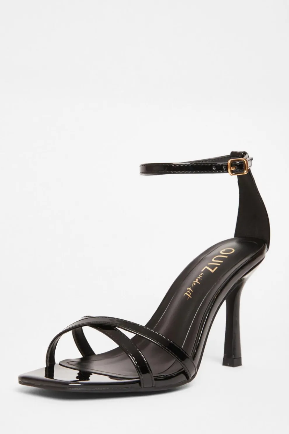 Wide Fit Black Barely There Heels
