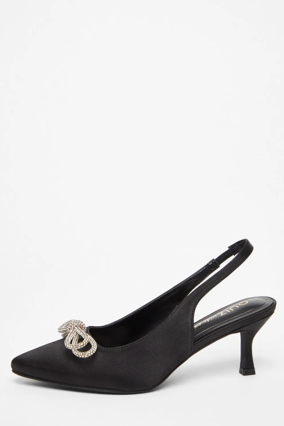 Wide Fit Black Slingback Court Heels