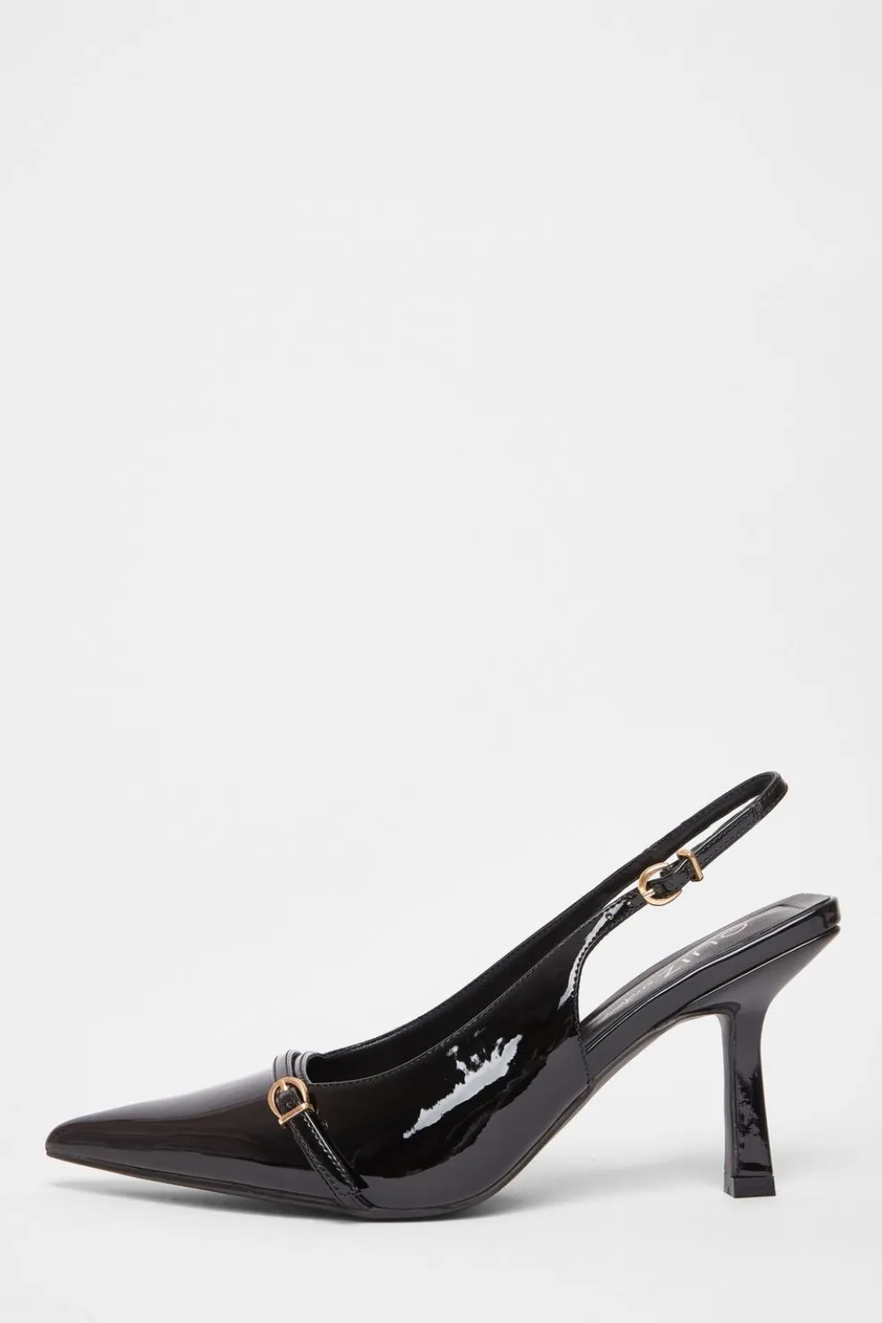Wide Fit Black Slingback Court Heels