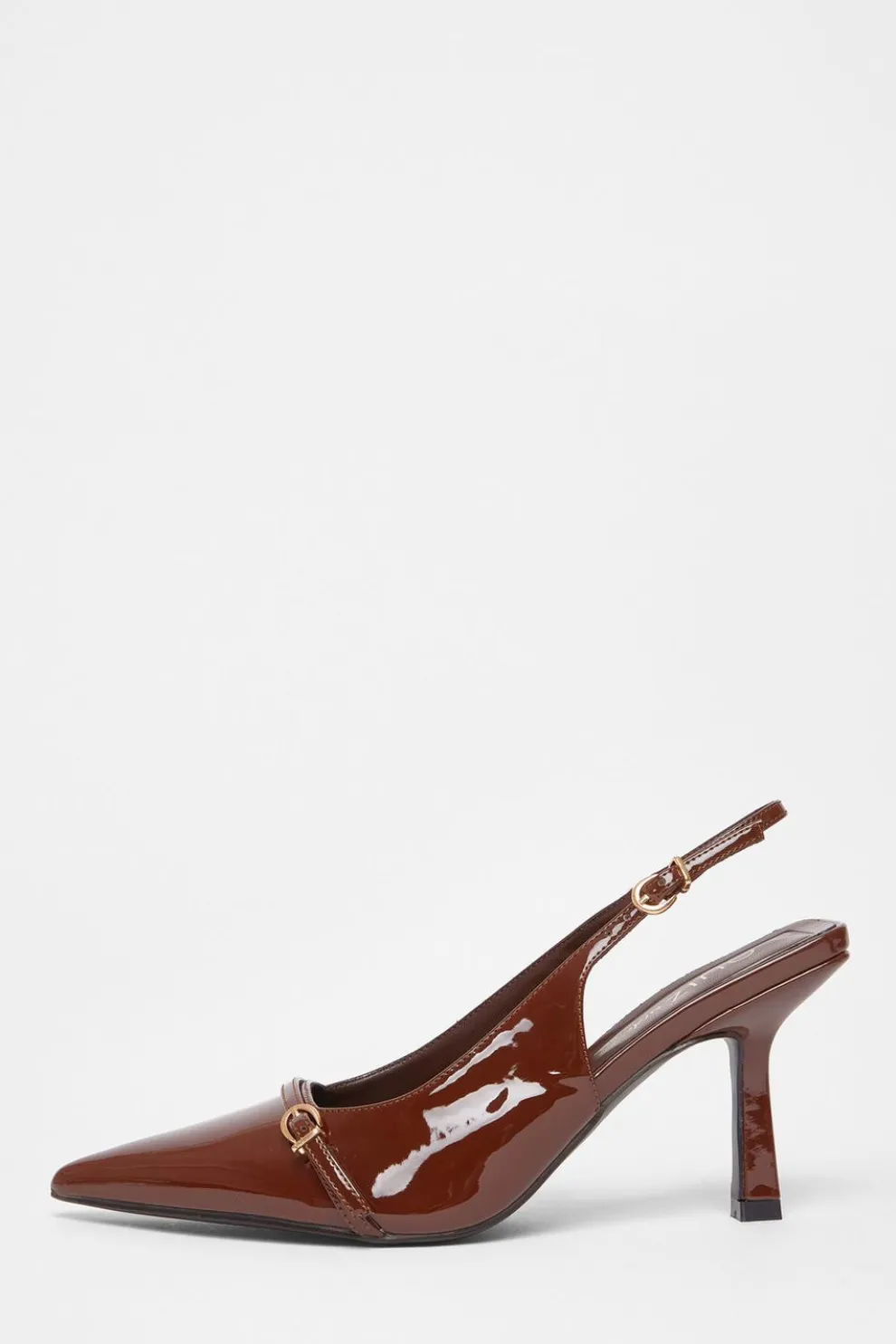 Wide Fit Brown Slingback Court Heels
